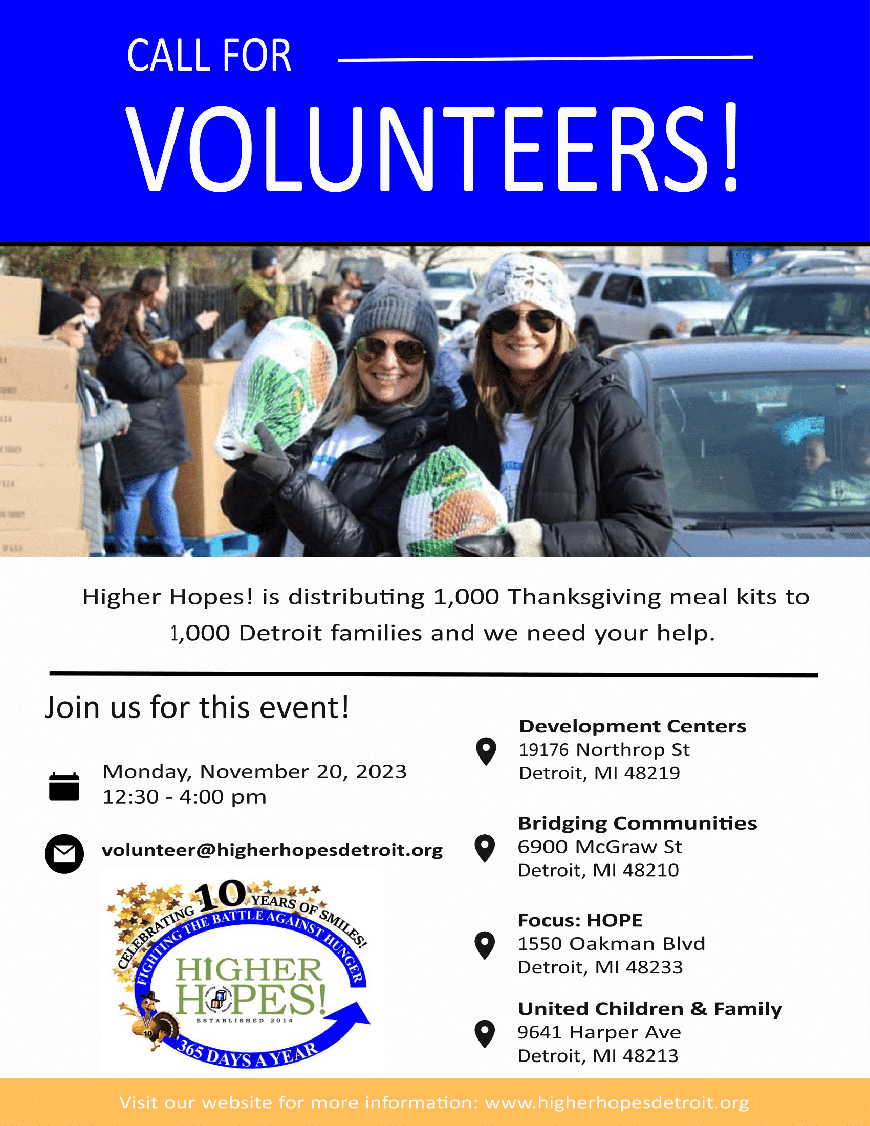 Call for Volunteer flyer with image
